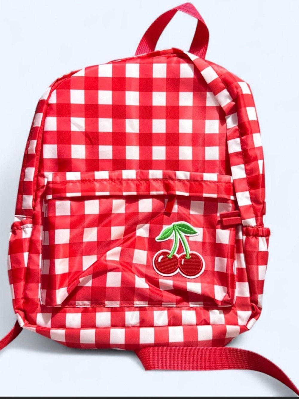 Othr Red Gingham Cherry Kids Backpack